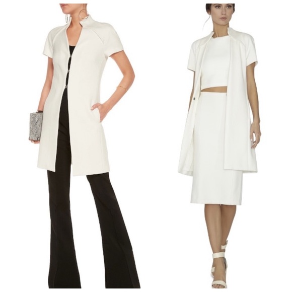 Alice + Olivia Jackets & Blazers - Alice + Olivia White Longline Short Sleeve Jacket Size 8